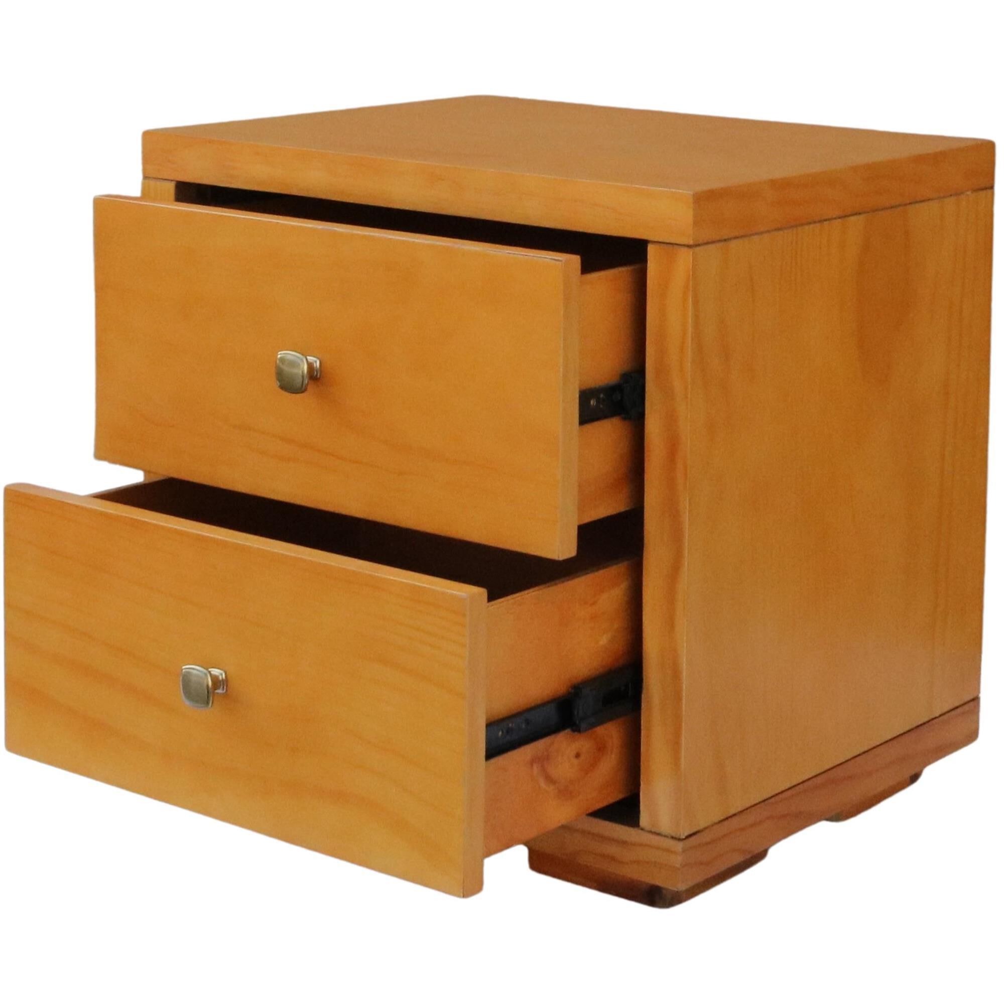 Trent Wooden Platform Bed in Black, Queen with 2 Nightstands, OAK, alternate image number 6