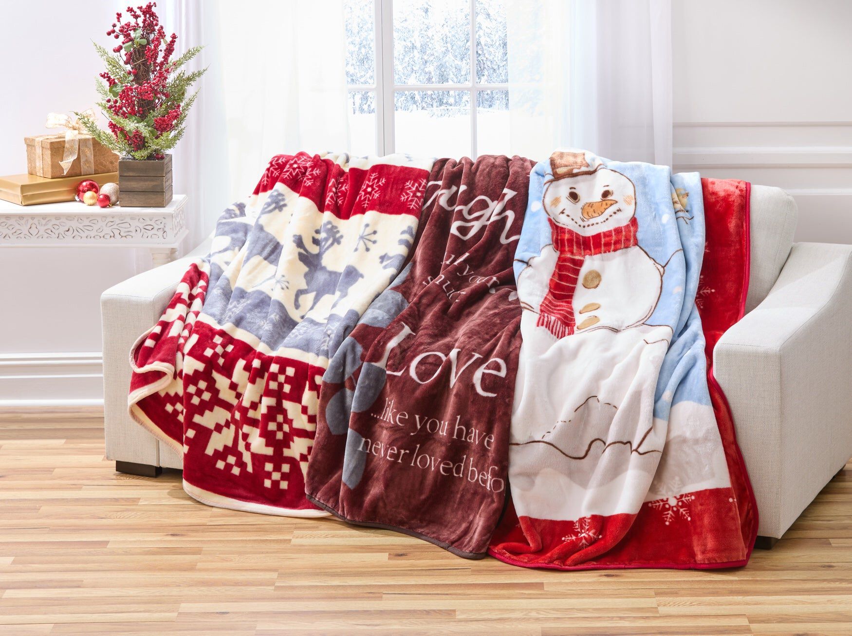 Oversized Family Throw, REINDEER STRIPE, hi-res image number 0