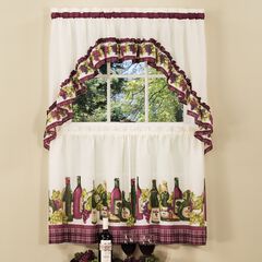 Chardonnay Printed Tier and Swag Window Curtain Set
