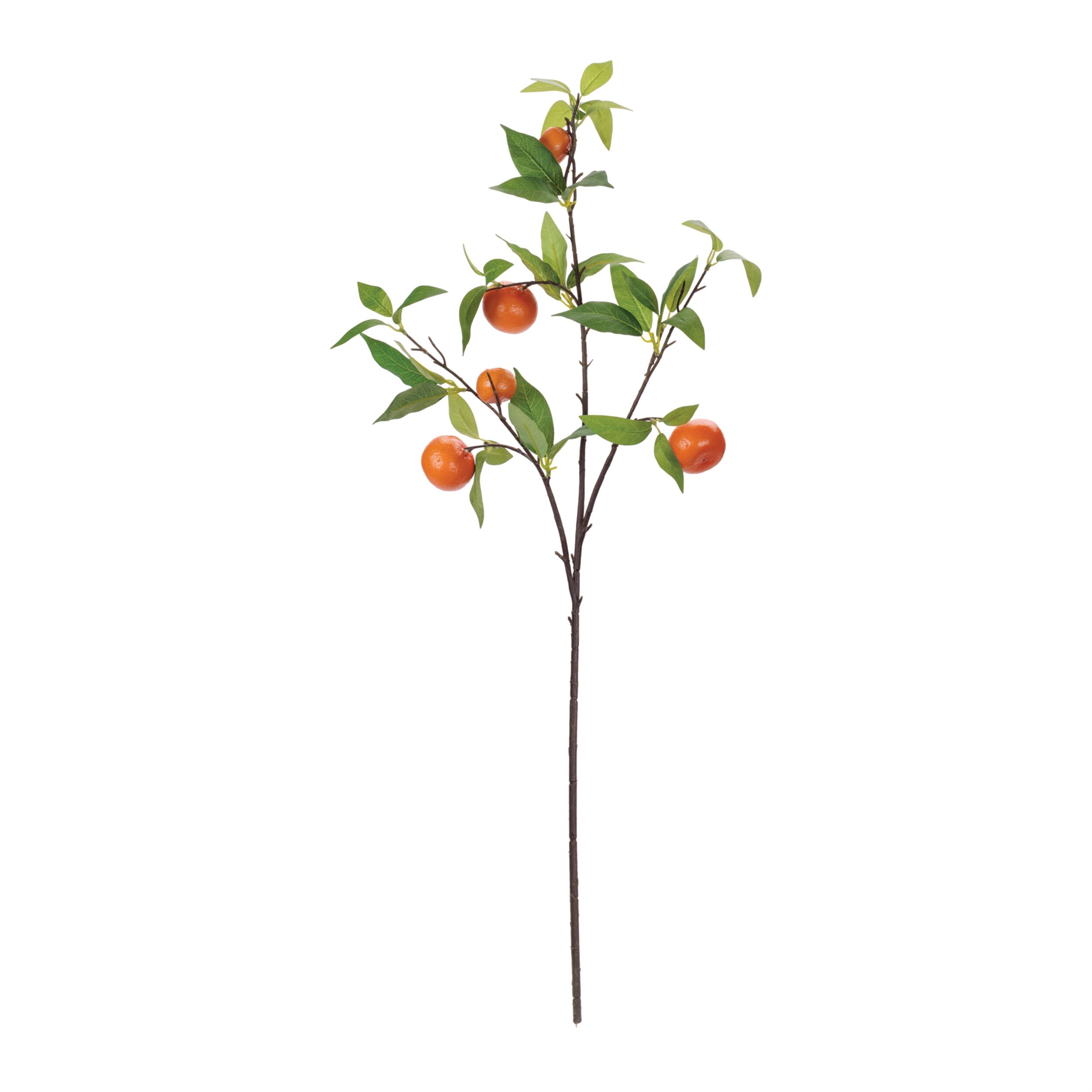Orange Fruit Foliage Branch Set of 6, ORANGE GREEN, alternate image number 1