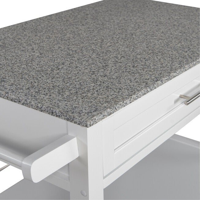 Cameron White Kitchen Cart With Granite Top, , alternate image number 8