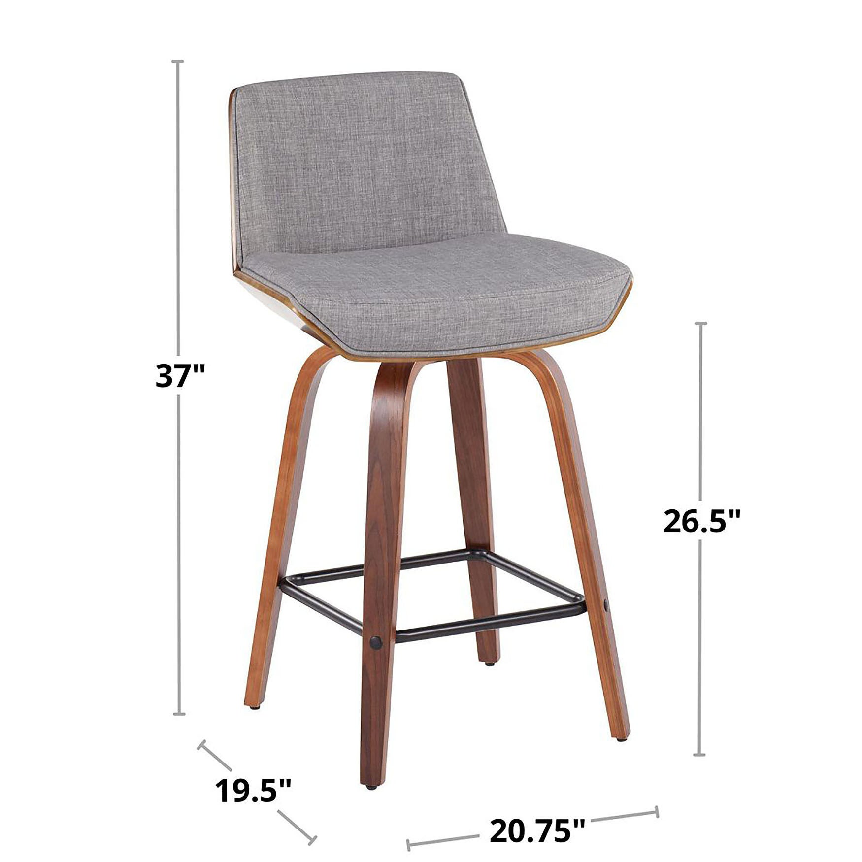 Corazza 26 inches Fixed-Height Counter Stool - Set Of 2, , alternate image number 8