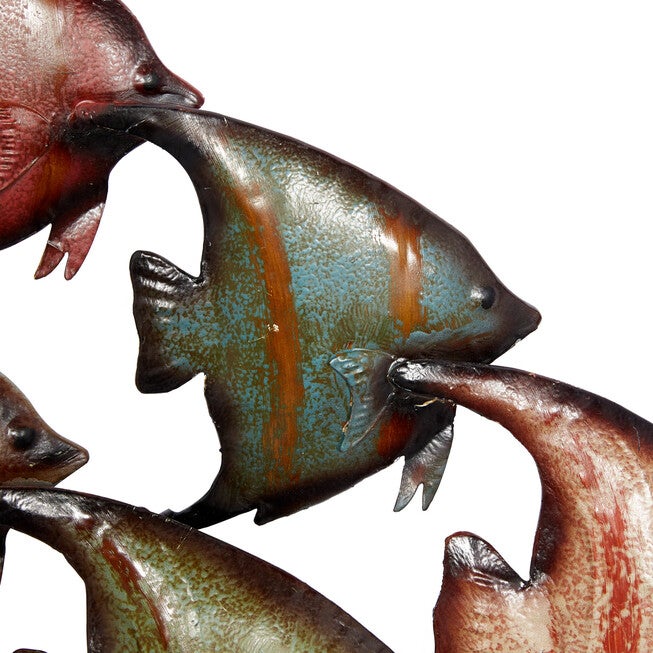 Multi Colored Metal Coastal Fish Wall Decor, , alternate image number null