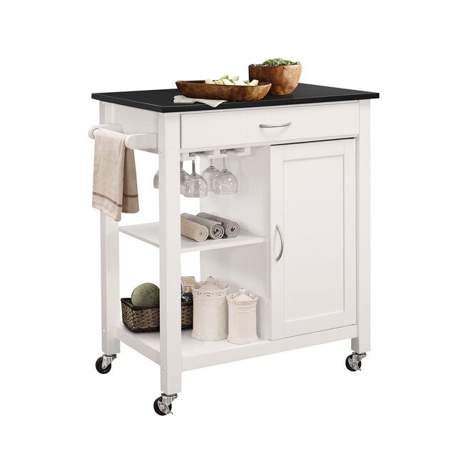 Kitchen Cart, BLACK WHITE, hi-res image number 0