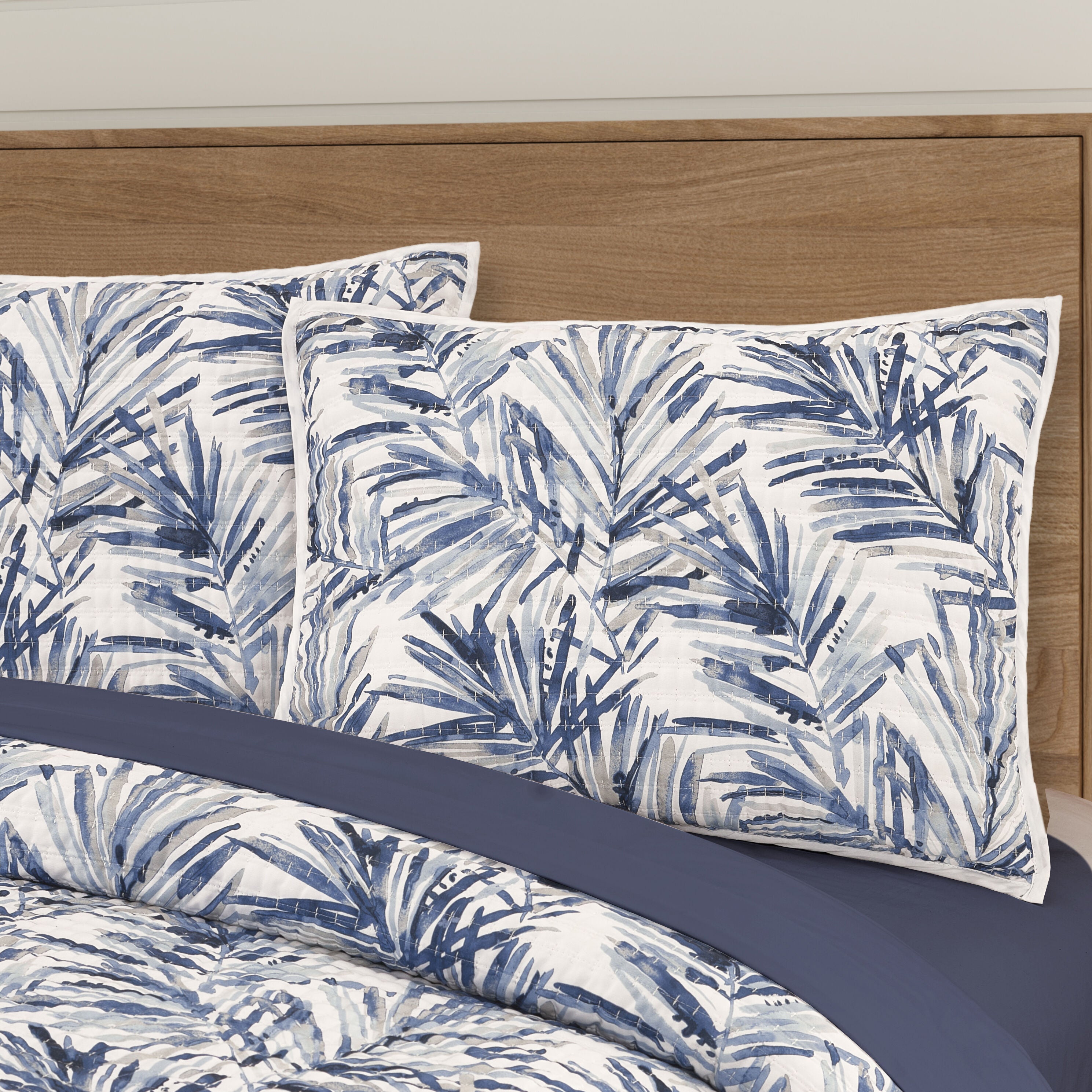 PALM BEACH QUILT SET, BLUE, alternate image number 1