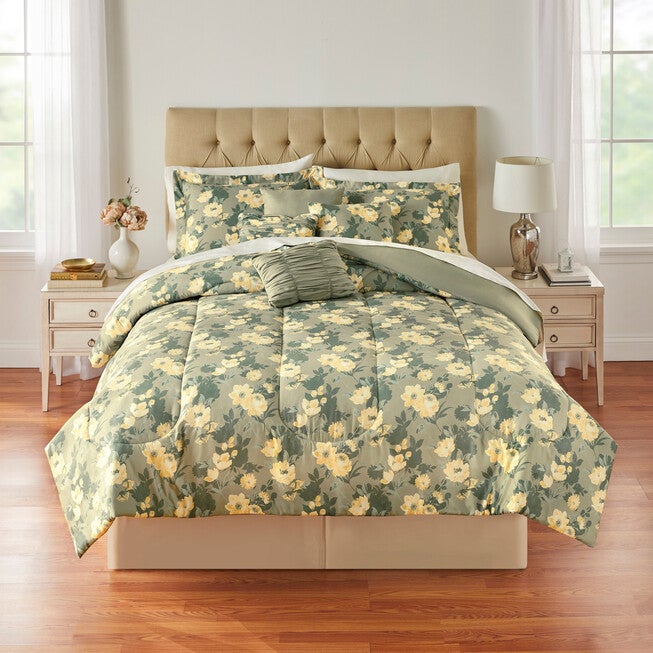 7-pc Amanda Comforter Set, SAGE YELLOW, hi-res image number 0
