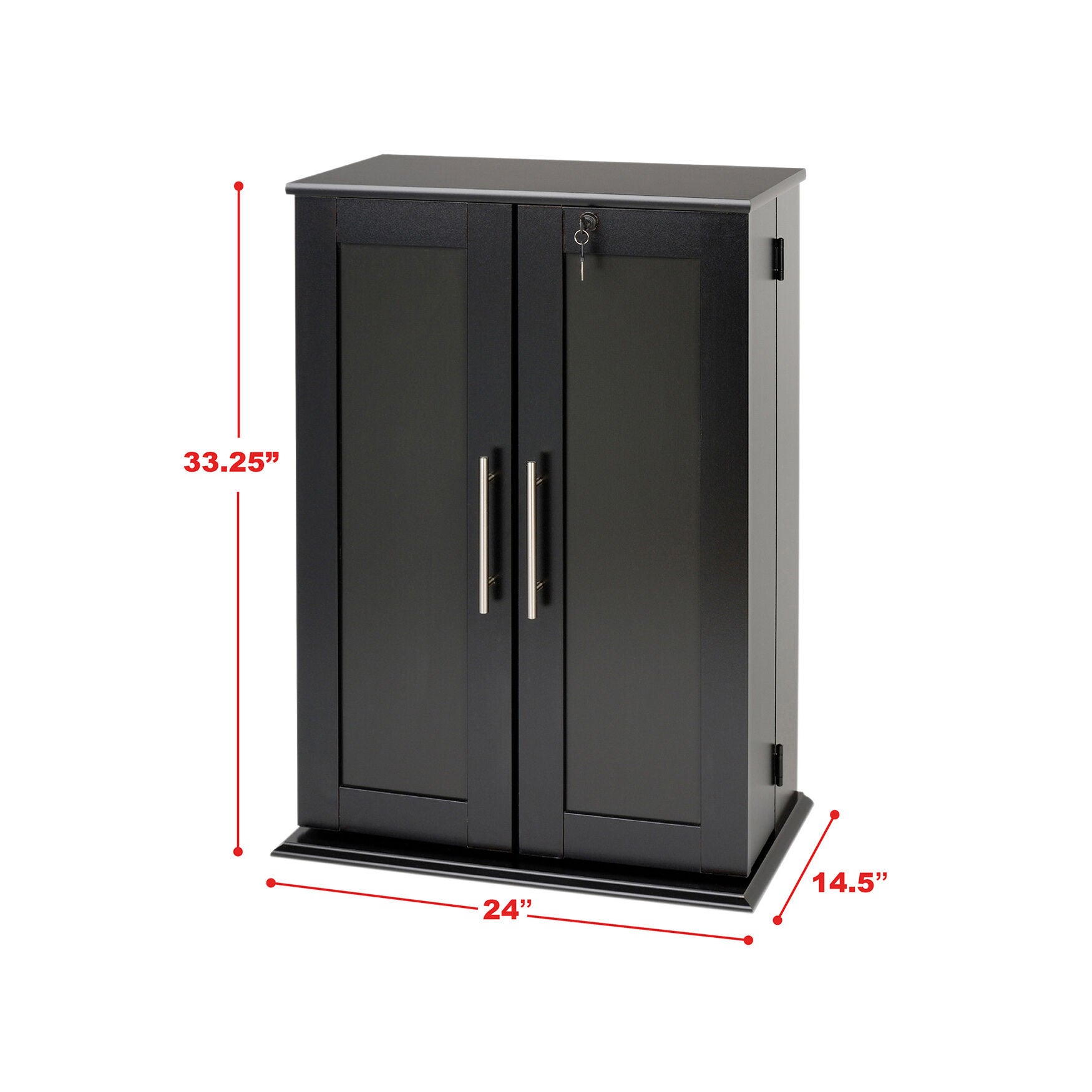 Locking Media Storage Cabinet with Shaker Doors, , alternate image number 2