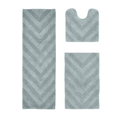 Hugo Collection 100% Cotton 3 Piece (20" X 20" | 21" X 34" | 20" X 60") Bath Rug Set