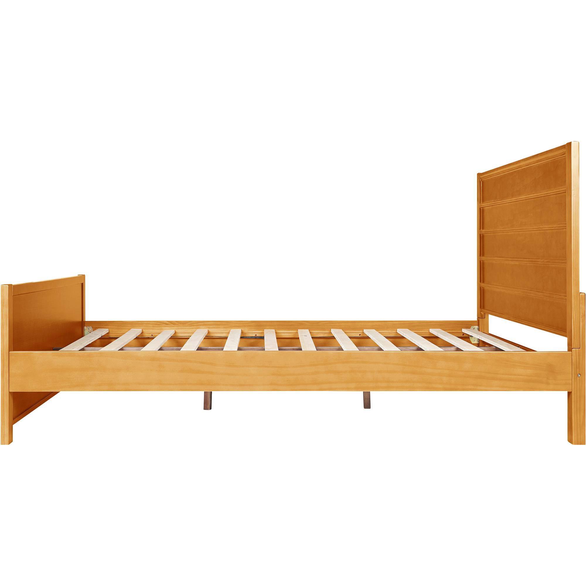 Caroline Wooden Platform Bed in Oak, King, OAK, alternate image number 7
