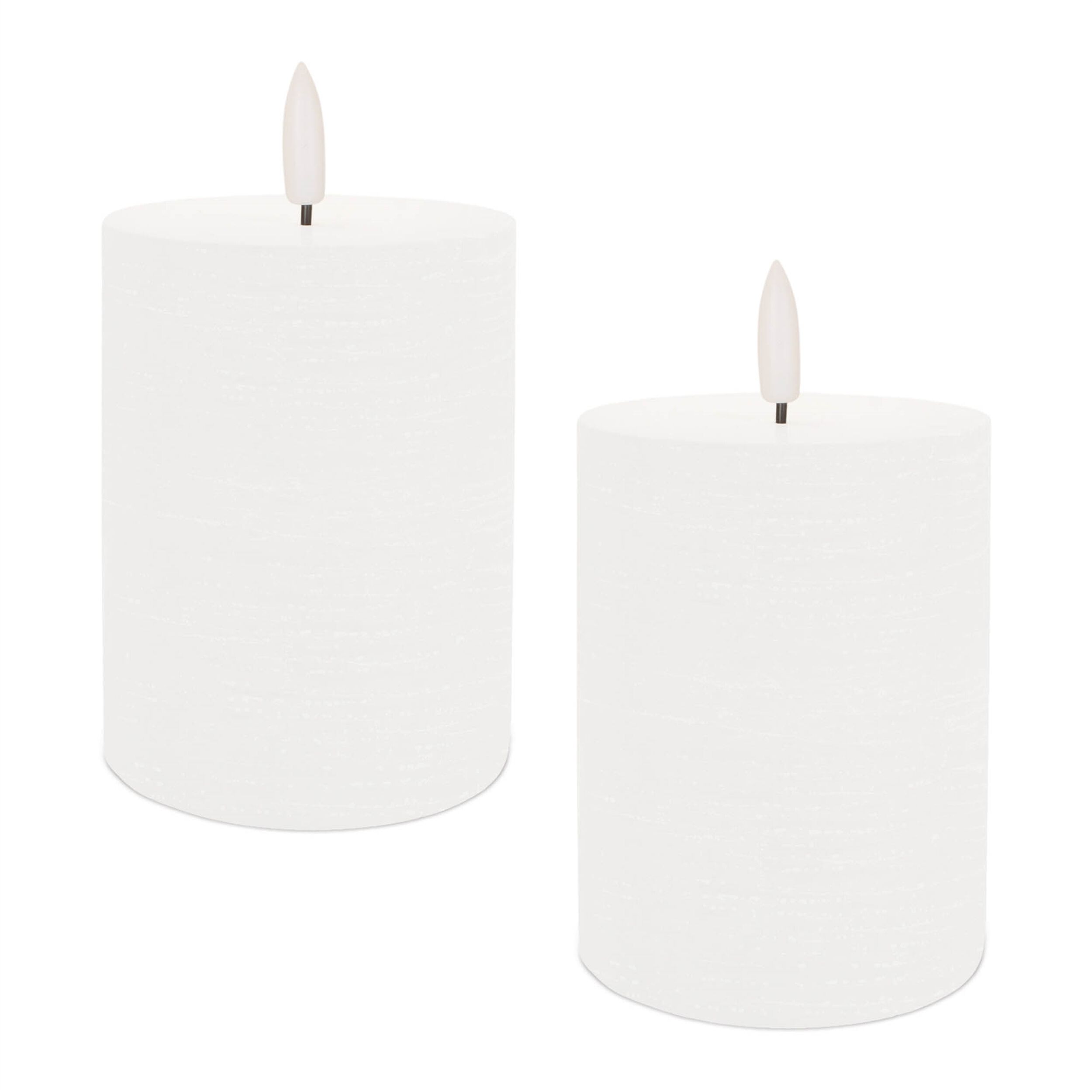 FIA Wick White Pillar Candle Set of 2, WHITE, alternate image number 2