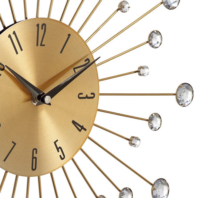 Gold Glam Metal Wall Clock, , alternate image number null