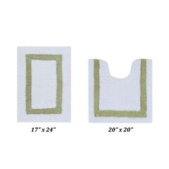 Hotel Collectionis Bath Mat Rug 2 Piece Set (17" x 24" | 20" x 20")
