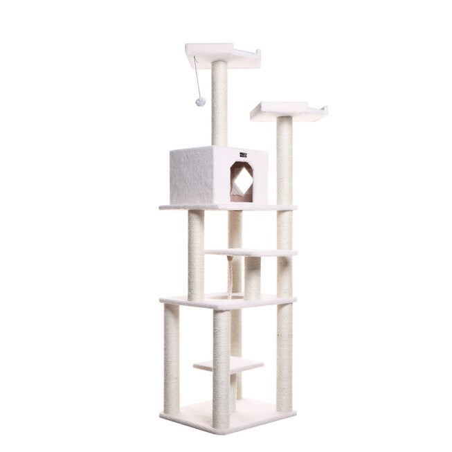 Classic Real Wood 78 inches Cat Tree Six Levels With Playhouse, Rope Swing, , alternate image number null