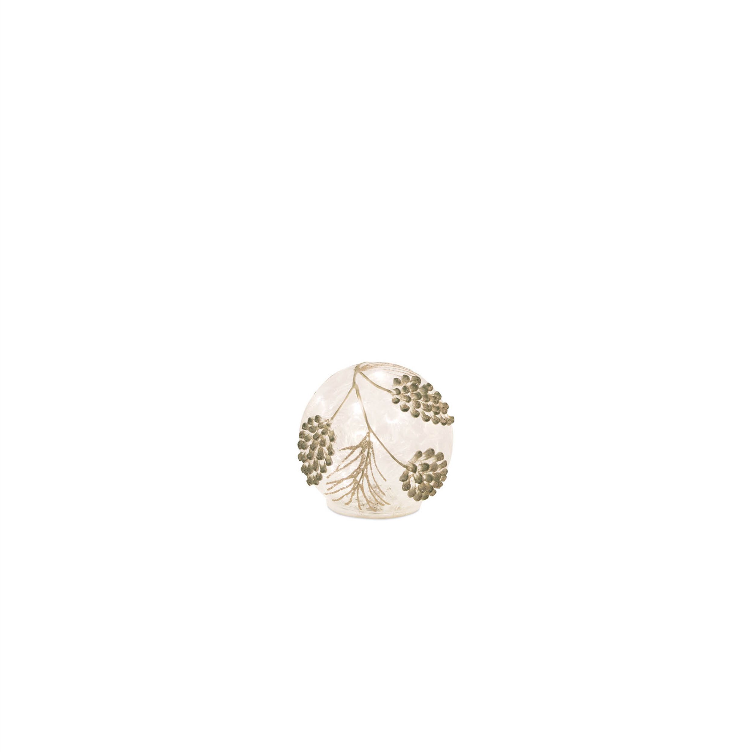 LED Frosted Gold Pinecone Orb (Set of 3), WHITE GOLD, alternate image number 5
