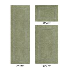 Lux Collectionis Bath Mat Rug 3 Piece Set (20" x 20" | 21" x 34" | 20" x 60")