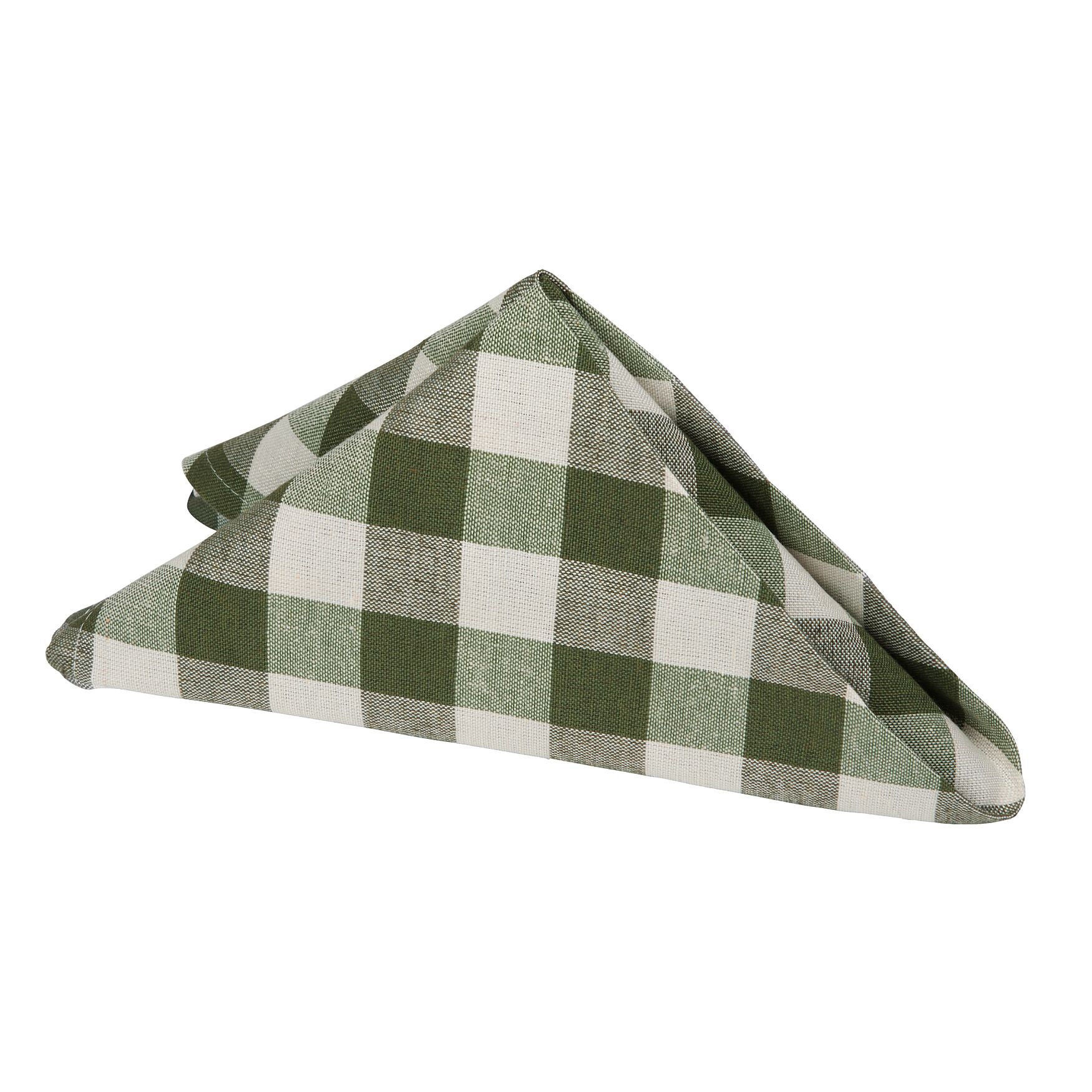 Buffalo Check Dinner Table Napkins Set of Four, SAGE, hi-res image number 0