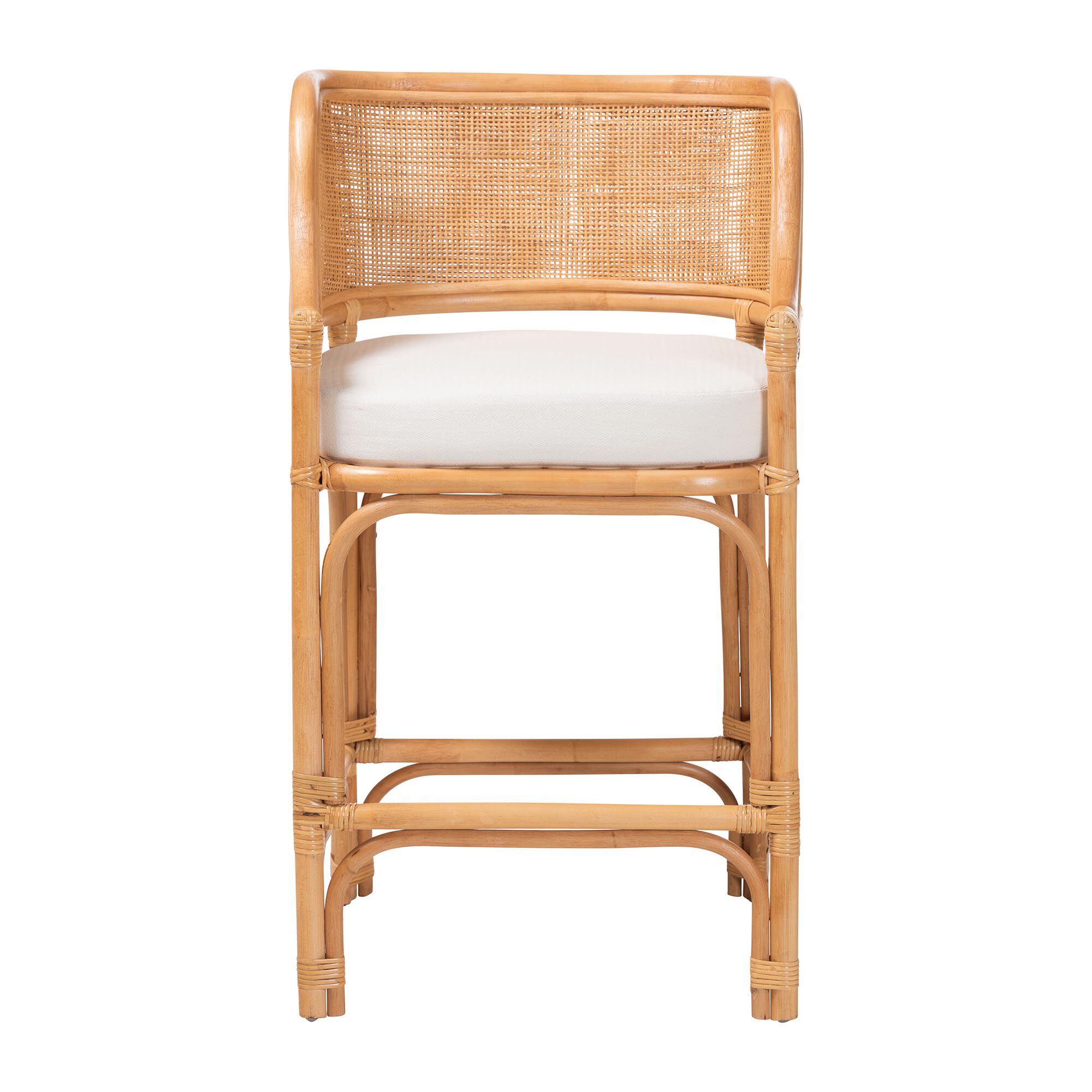 Ottis Natural Rattan Counter Stool with Cushion, HONEY, alternate image number 2
