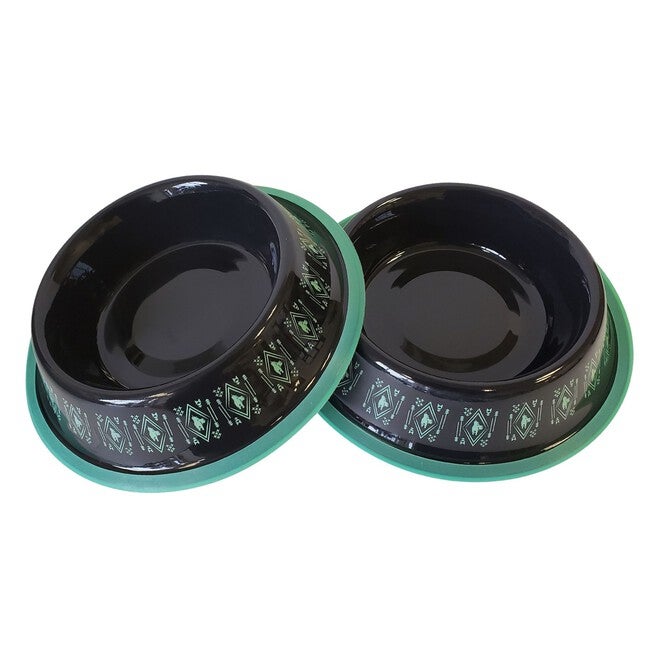 Boho Print Pet Dog Bowl, 24 oz, Black, BLACK, hi-res image number 0