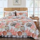 Beach Days Quilt And Pillow Sham Set, CORAL, hi-res image number null