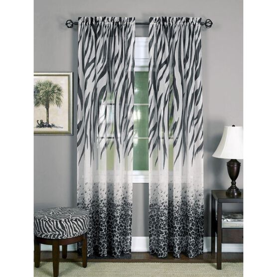 Kenya Window Curtain Panel, BLACK MULTI, hi-res image number null