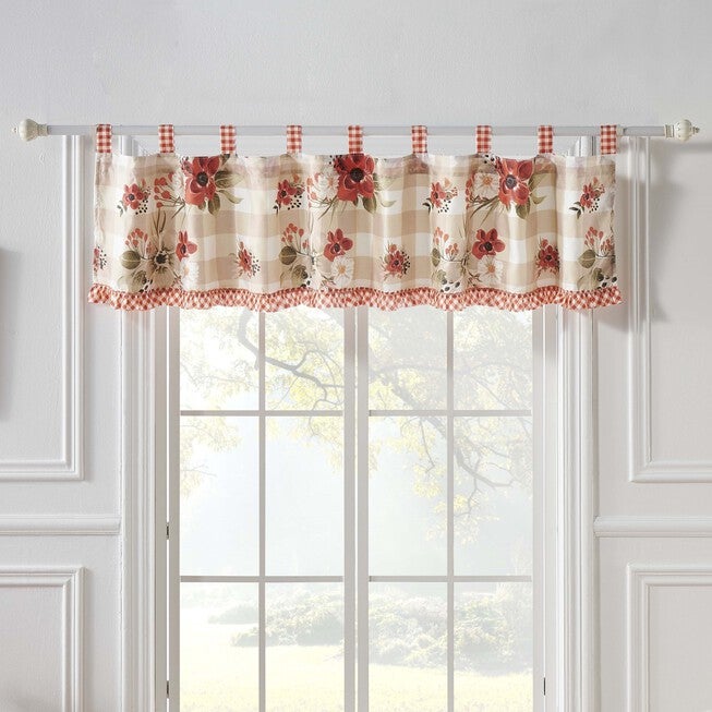 Wheatly Ruffled Gingham Window Valance, , alternate image number null
