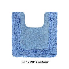 Shaggy Border Bath Rug Mat, 20" X 20"