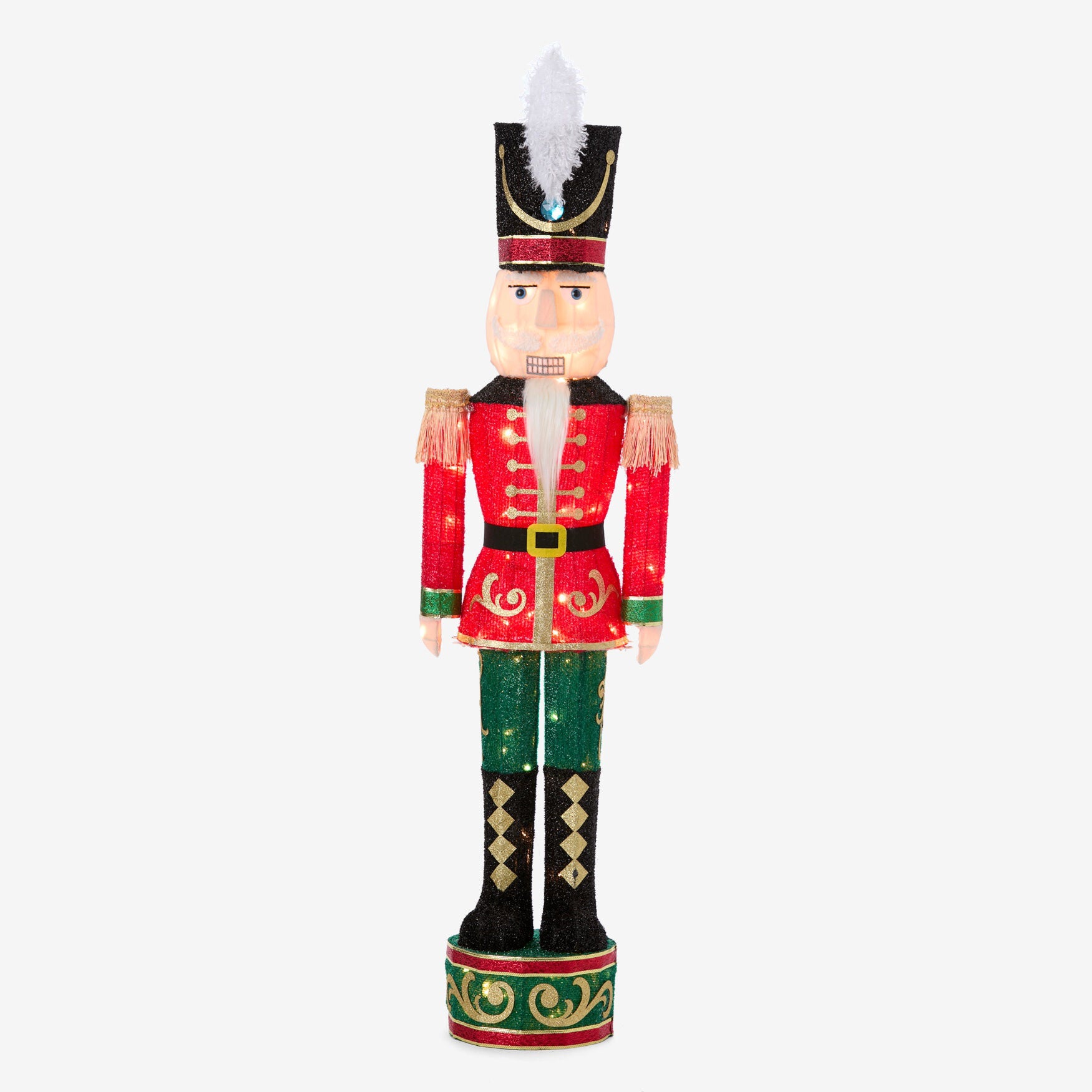 52 inches Pre-lit Tinsel Nutcracker, MULTI, on-hover image number 1
