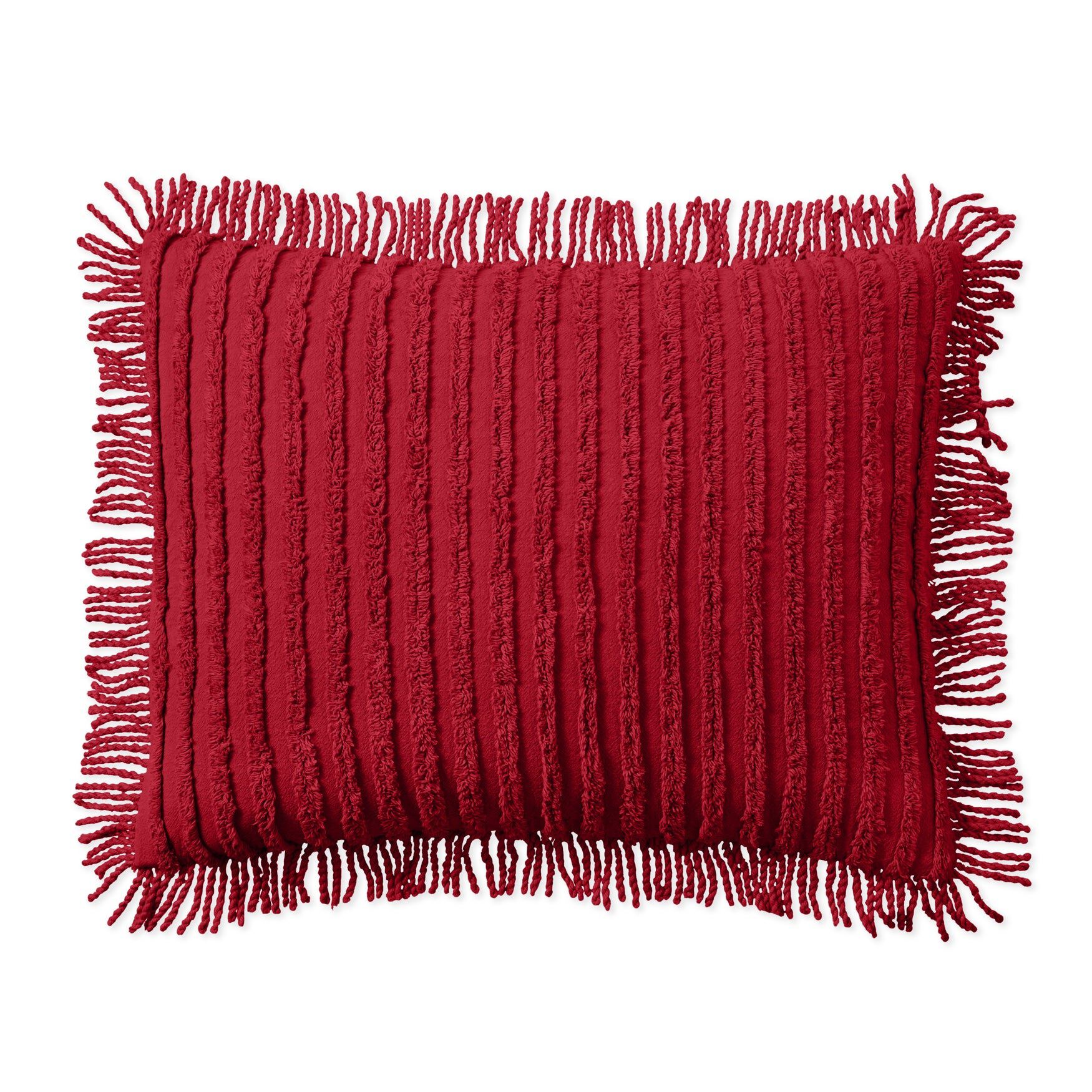 Chenille 100% Cotton Sham, BURGUNDY, hi-res image number 0