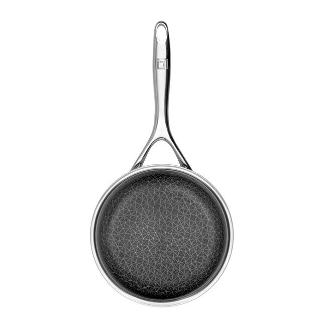 LIVWELL DiamondClad™ 1.5 Quart Hybrid Nonstick Stainless Steel Saucepan and Lid, Dishwasher Safe, PFOA-free – Silver/Black, SILVER, alternate image number null