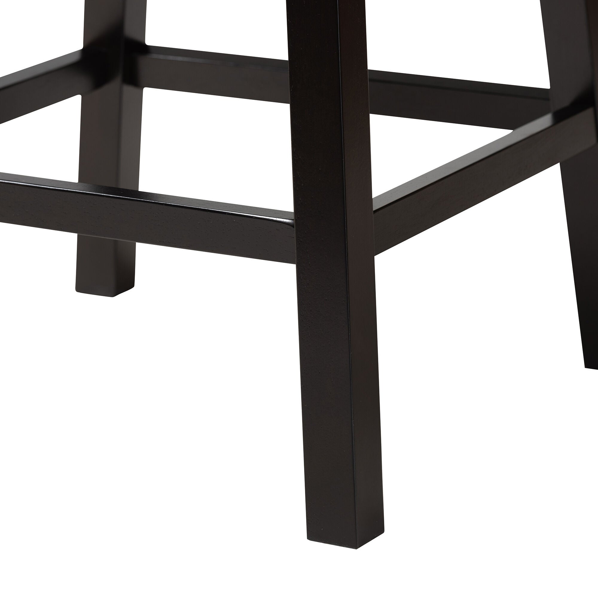 Theron Mid-Century Transitional Black Faux Leather and Espresso Brown Finished Wood 2-Piece Swivel Counter Stool Set, BROWN, alternate image number 12