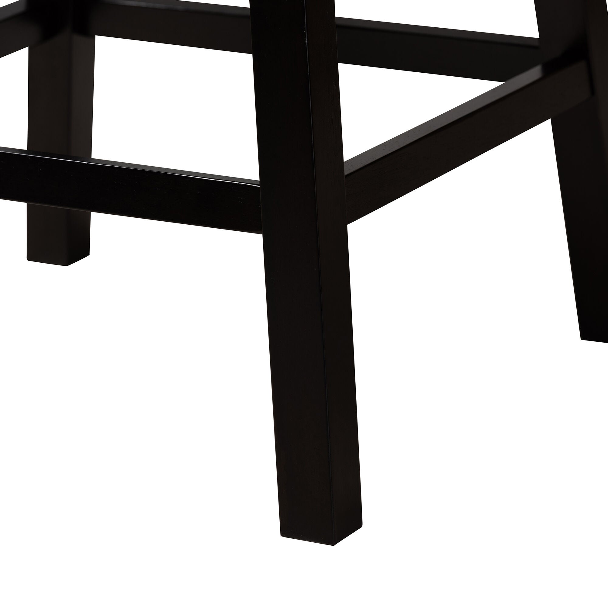 Theron Mid-Century Transitional Black Faux Leather and Espresso Brown Finished Wood 2-Piece Swivel Counter Stool Set, WHITE, alternate image number 6