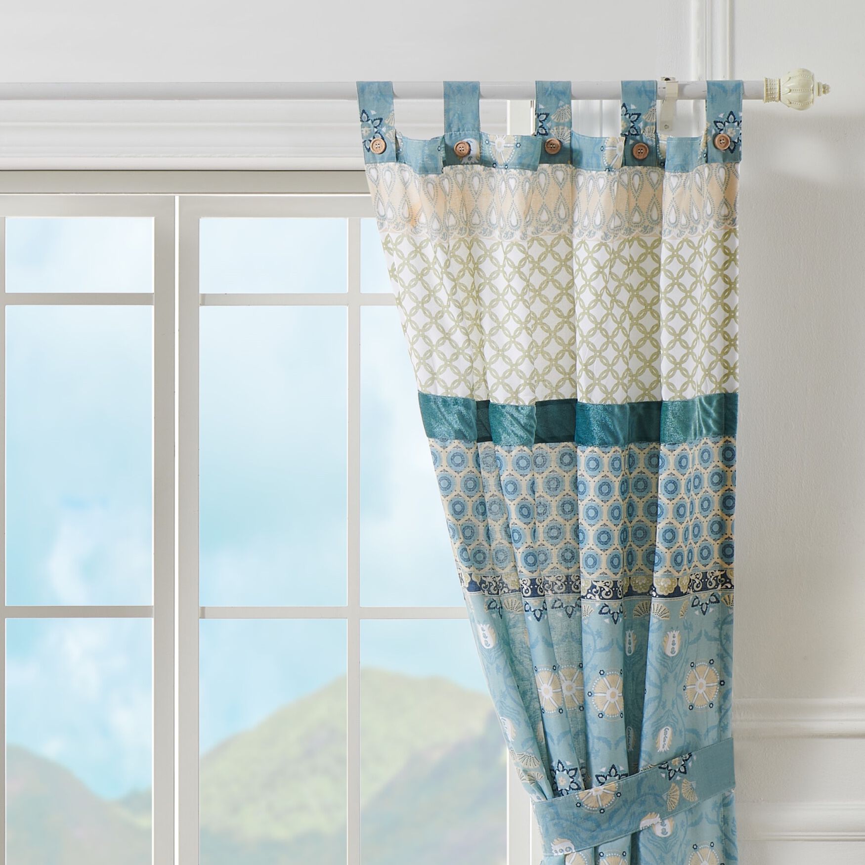 Thalia Window Curtain Panels, Set of 2, 84 inches, Tango, , alternate image number 6