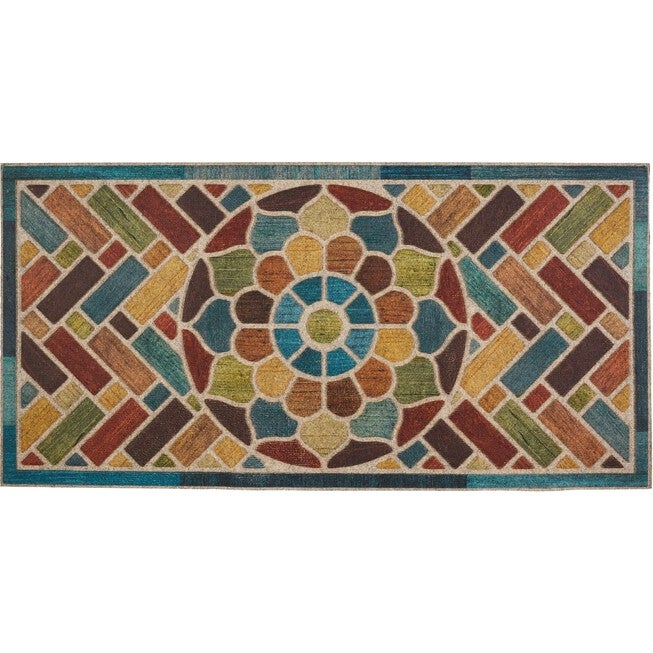 Woodblock Garden Door Mat, CHESTNUT, hi-res image number null