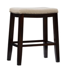 Claridge Linen Upholstered Seat Bar Stool