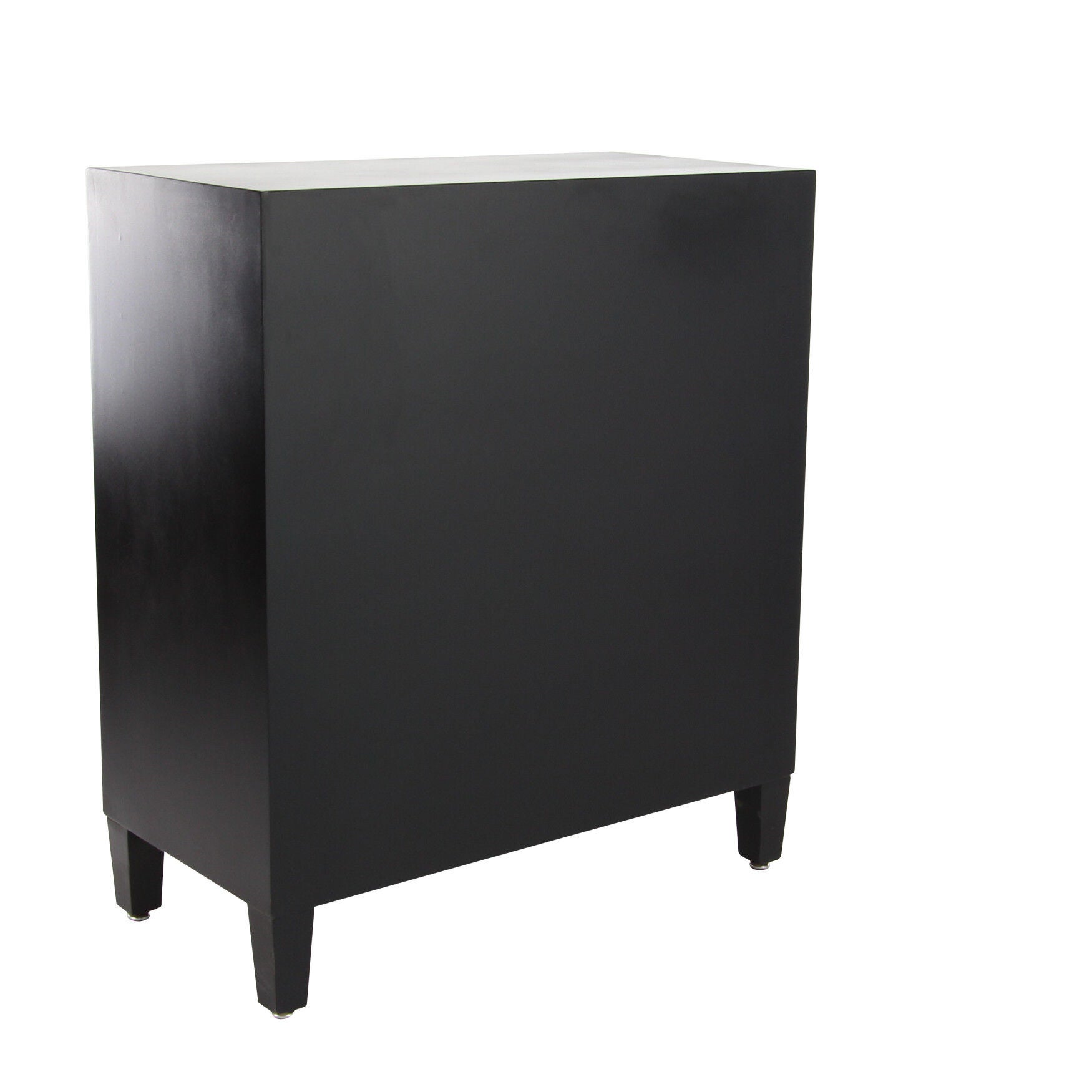 Modern Rectangular Black Wooden Crescent Moon Cabinet, 32 inchesH x 31 inchesL x 16 inchesW, , alternate image number 3
