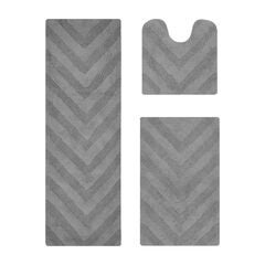 Hugo Collection 100% Cotton 3 Piece (20" X 20" | 21" X 34" | 20" X 60") Bath Rug Set