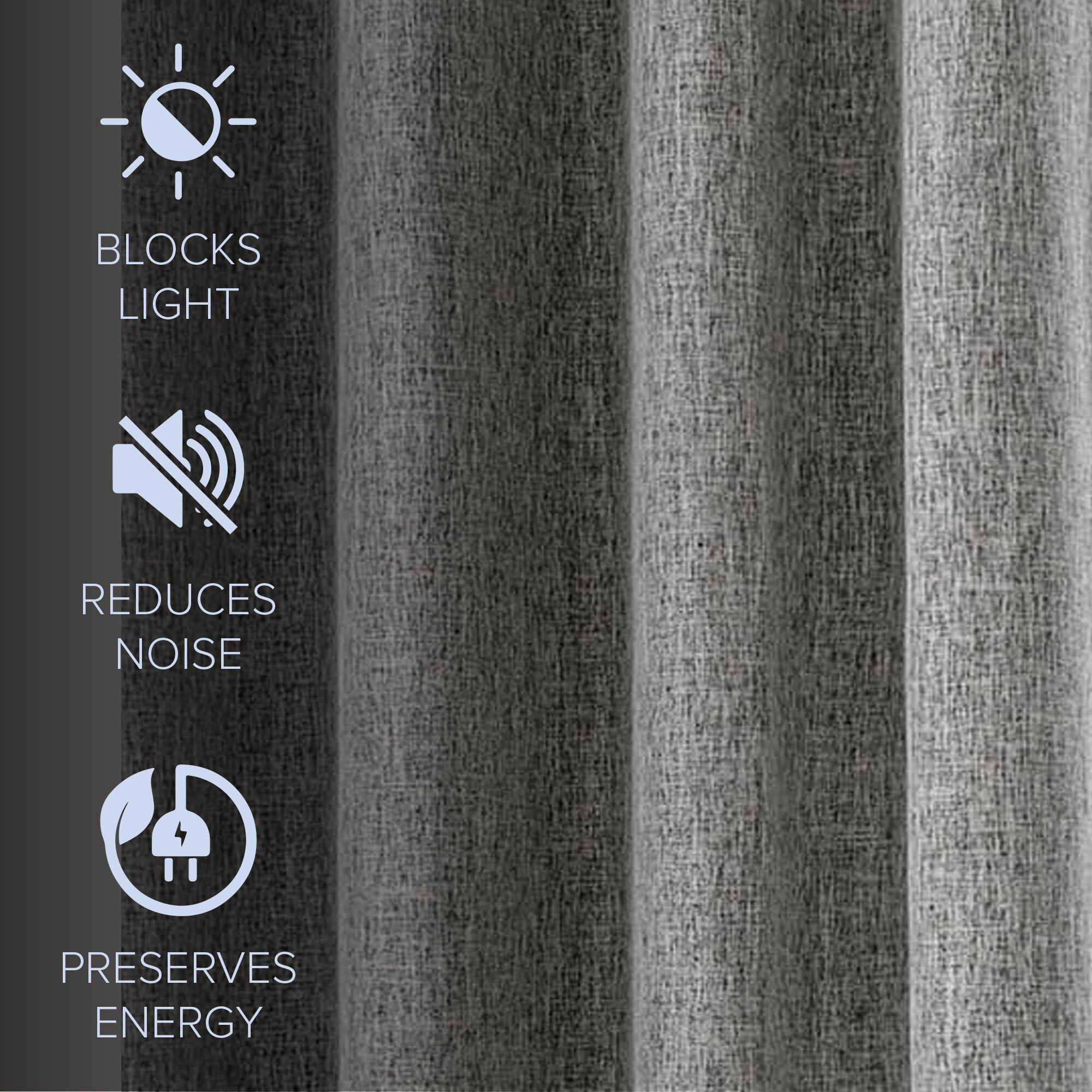 Linen Texture 100% Blackout Grommet Pair, HEATHER DARK GREY, alternate image number 4