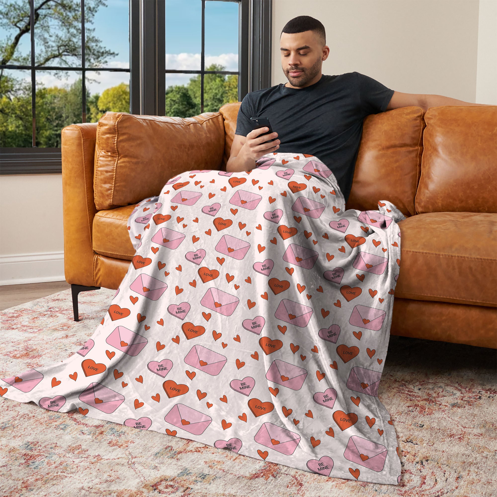 Valentine's Day Send My Love Silk Touch Throw Blanket 60x80 Inches, SEND MY LOVE, alternate image number 2