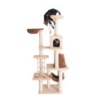 Real Wood 78" Cat Climber Play House Ffurniture With Playhouse, Lounge Basket, , alternate image number null