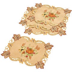 Set of 4 Embroidered Cut-Out Placemats