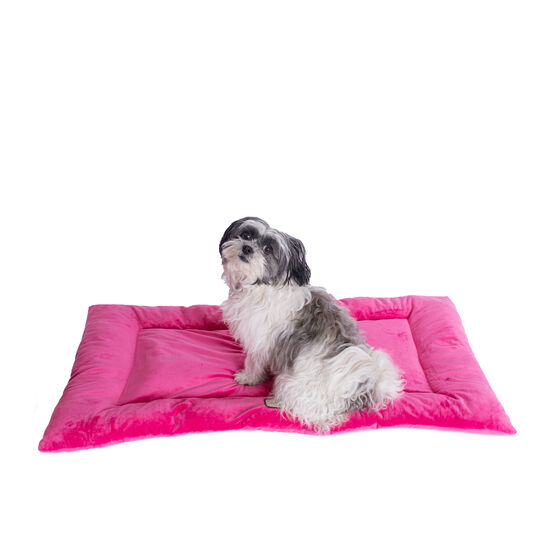Medium Pet Bed Mat , Dog Crate Soft Pad With Poly Fill Cushion, PINK, hi-res image number null