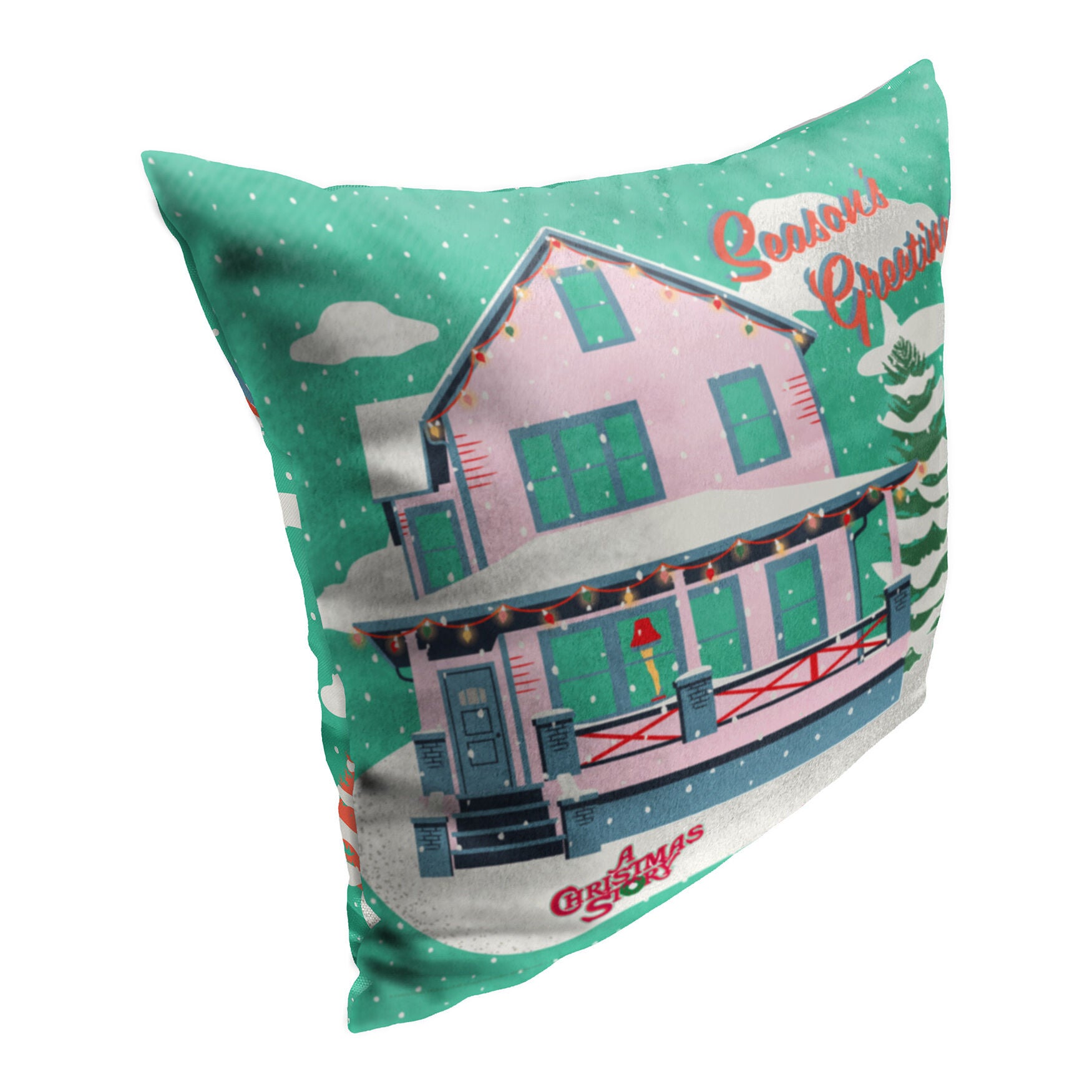 Wb A Christmas Story Seasons Greetings Printed Throw Pillow, , on-hover image number 1