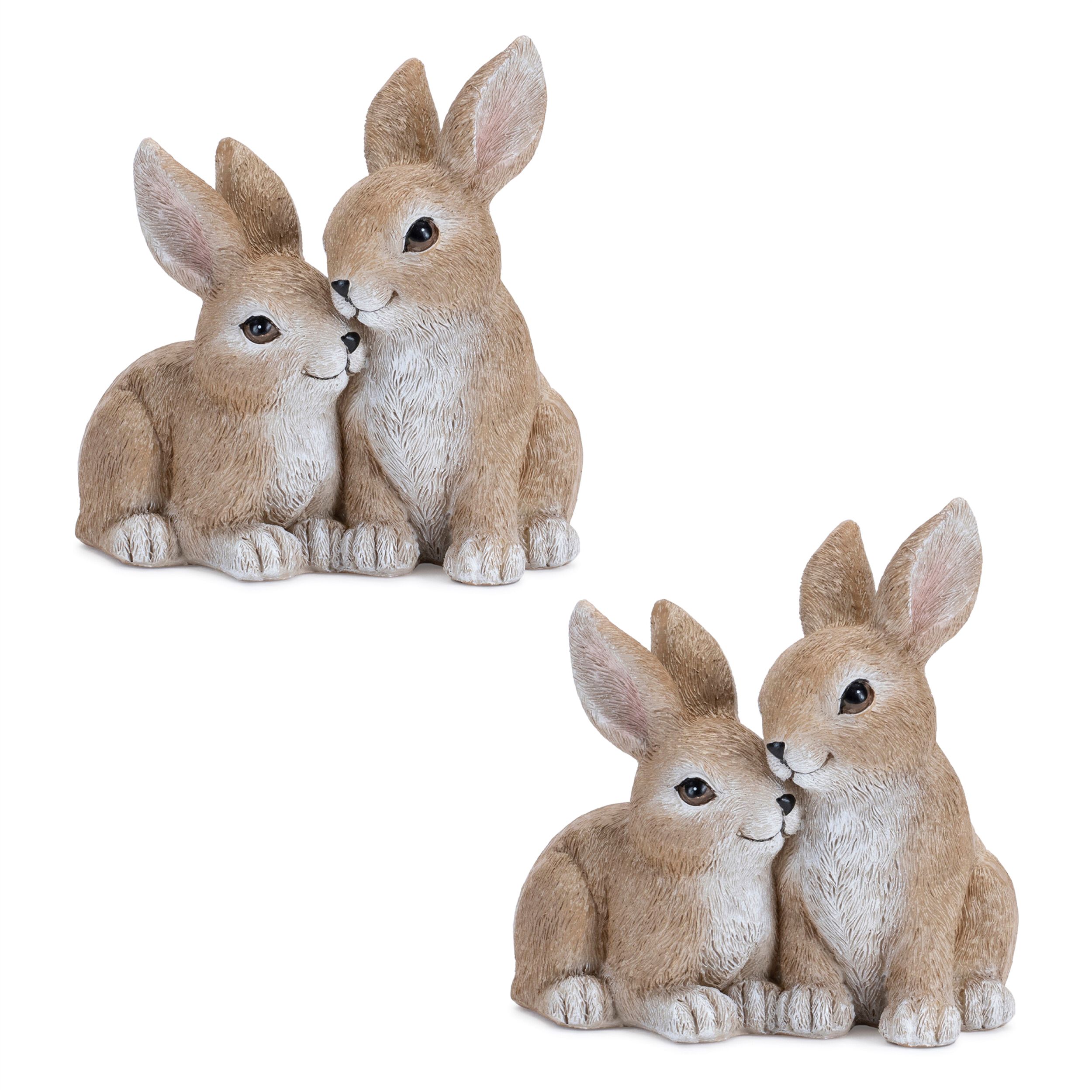 Woodland Bunny Couple Figurine (Set of 2), BEIGE, alternate image number 2