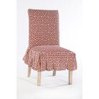 Roman Key Cotton Dining Chair Slipcover, RED WHITE, hi-res image number null