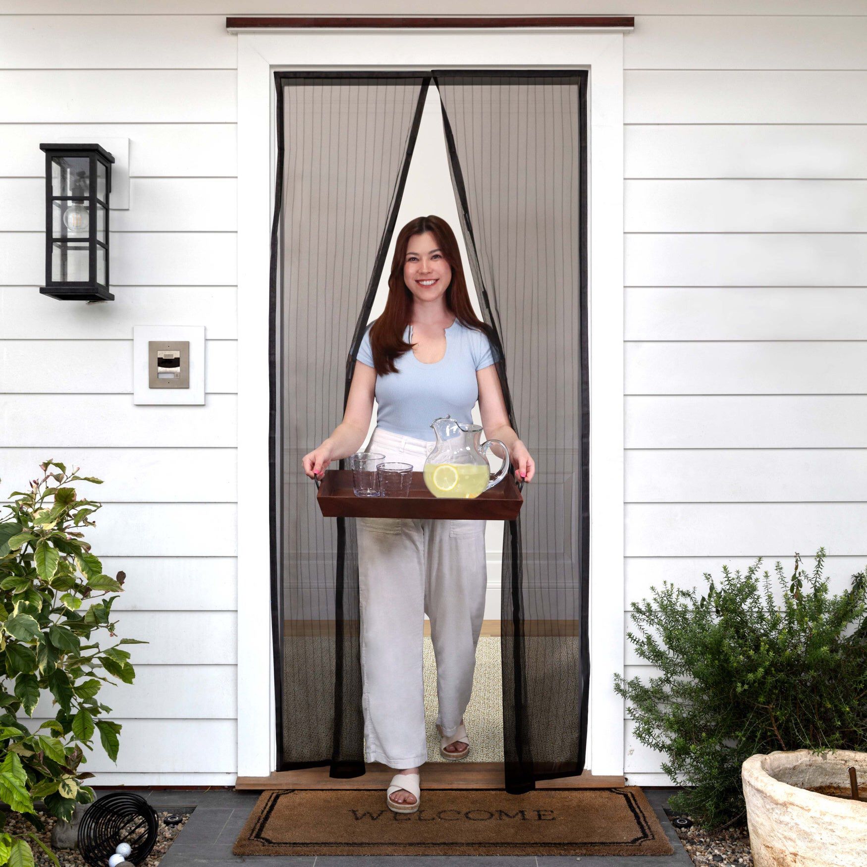 Insta-Screen&trade; Single Screen Door, BLACK, hi-res image number 0