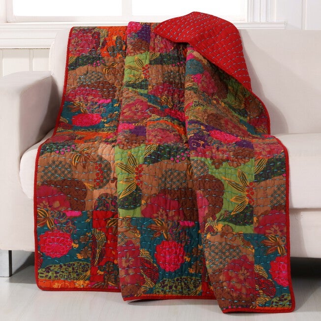 Jewel Quilted Throw Blanket, MULTI, hi-res image number 0