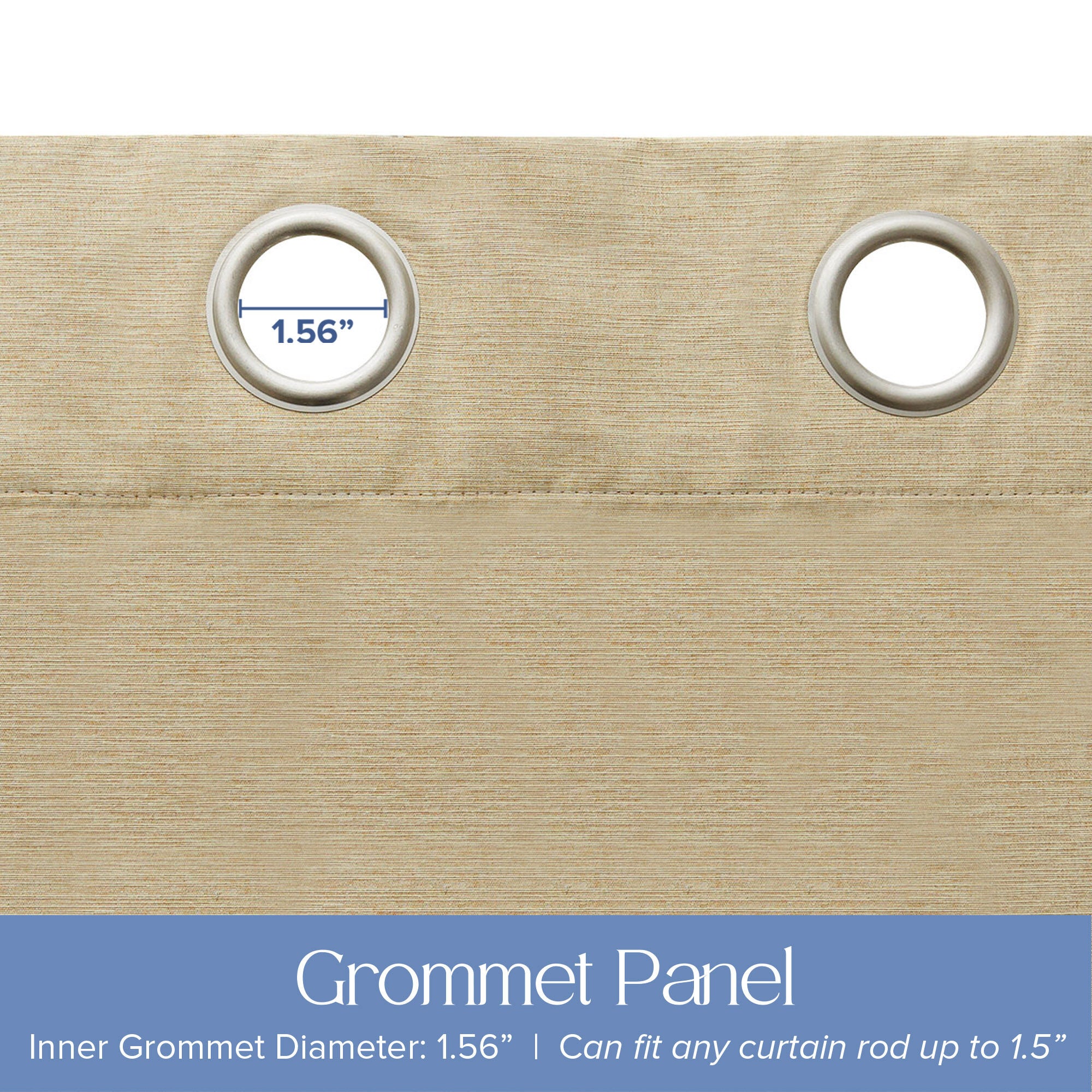 Brushed 100% Blackout Grommet Pair, GOLD, alternate image number 3