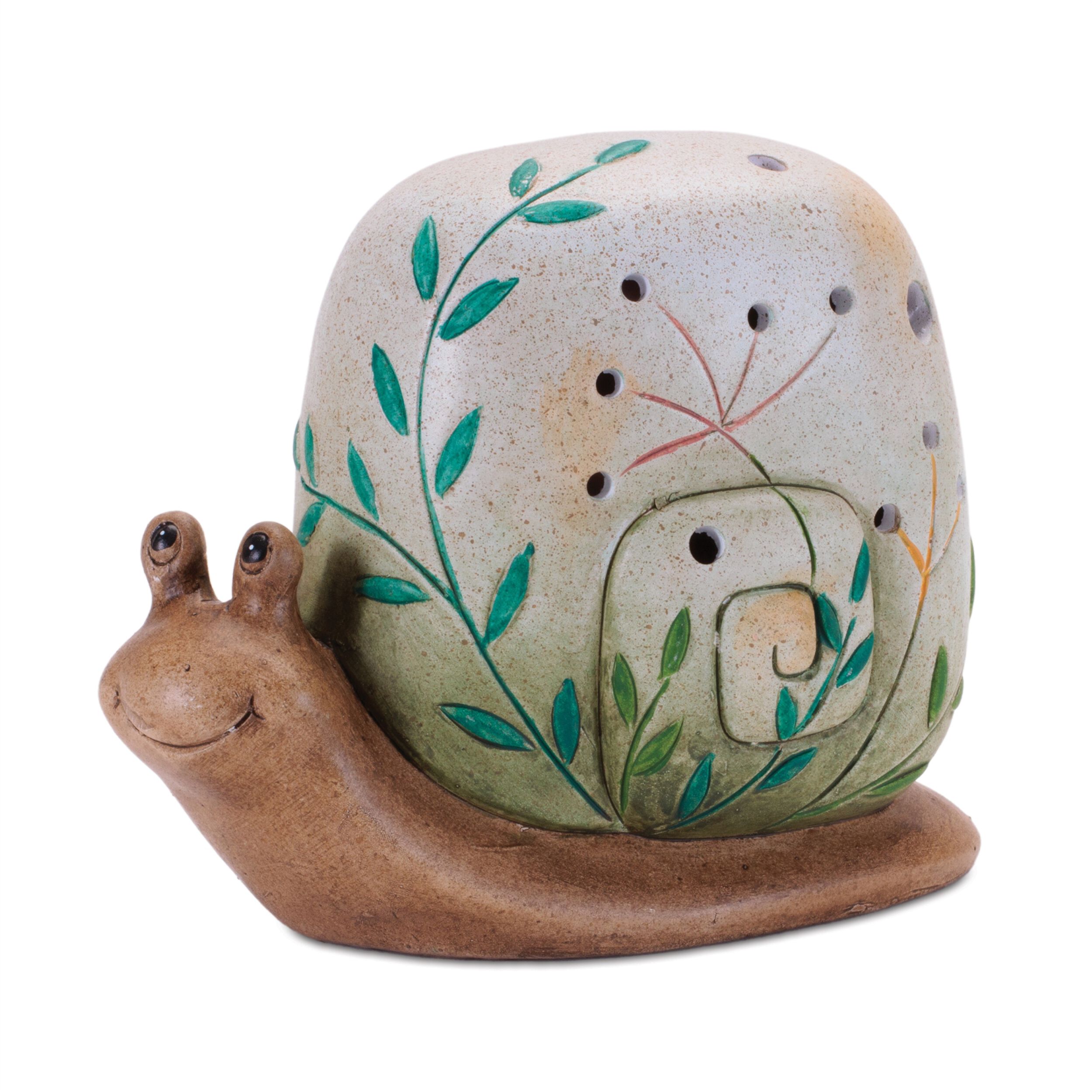 Terra Cotta Frog and Snail Decor Set of 2, GREEN BEIGE, alternate image number 3