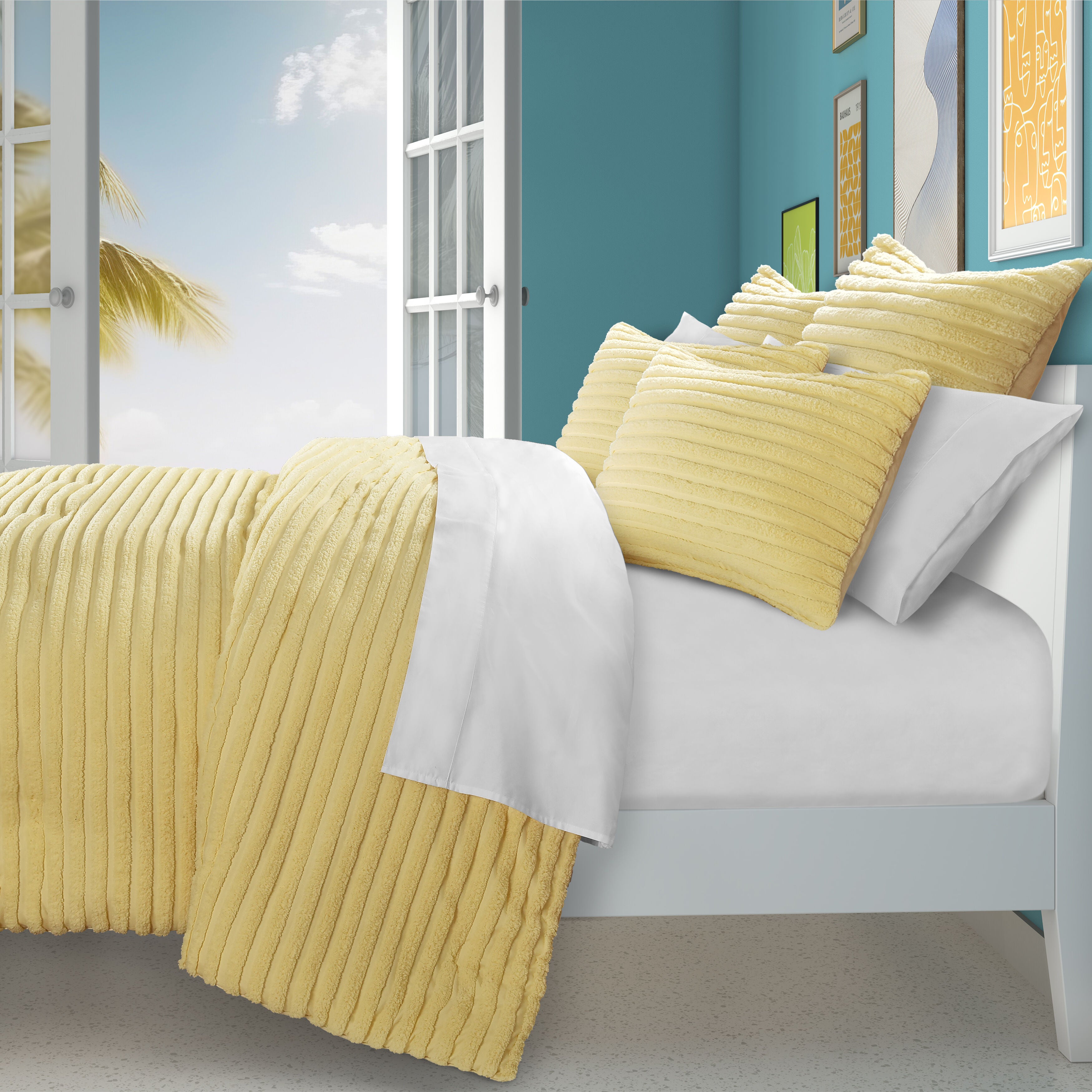 DARBY KING/CAL KING 3PC. COMFORTER SET, YELLOW, alternate image number 1