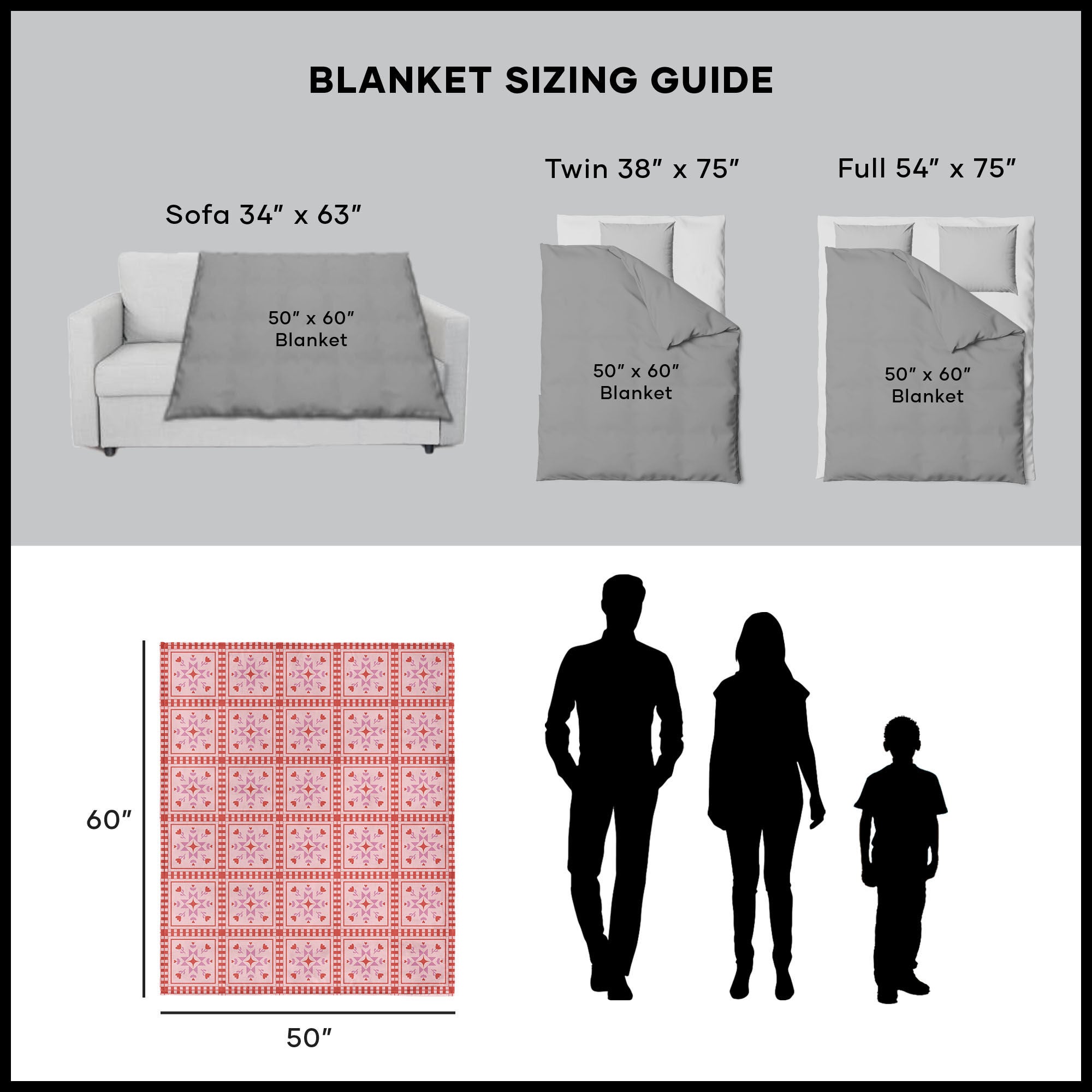 Valentine's Day Quilted Silk Touch Throw Blanket 50x60 Inches, RED, alternate image number 5